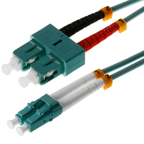 Helos Lwl Network Cable Lc/Sc Duplex 50/125?M OM3 Aqua 1,0M — image 1