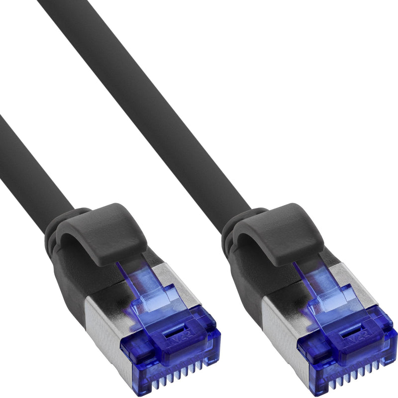 Inline® Network Cable Slim, CAT.6A, S/FTP, Tpe (lszh) Flexible, PoE, Black, 1M