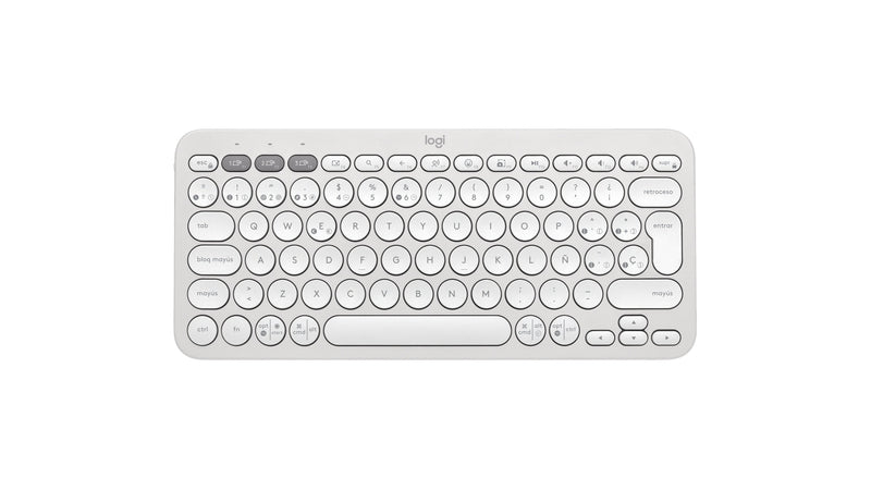 Logitech Pebble Keys 2 K380S Wireless Keyboard Bluetooth Le QWERTY Spanish White