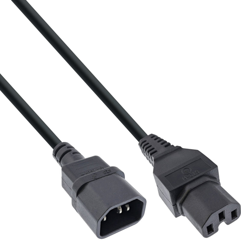 Inline 40PCS. Pack Bulk-pack ® Power Cable Extensión C15 Straight a C14 Socket Straight Black 1.8M