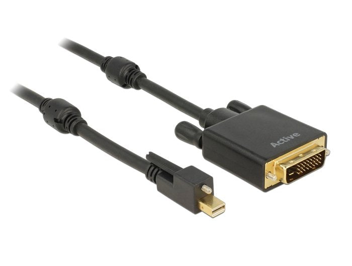 Delock Cable Mini DisplayPort 1.2 Male With Screw DVI 24 + 1 Male 5M