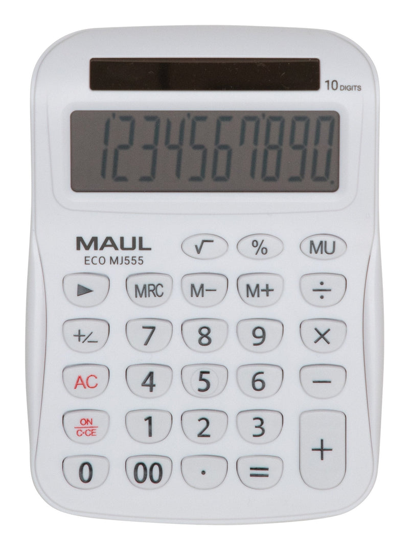 Maul Calculator Eco Mj 555 Calculator Basica With Screen 10 Dígitos Calculator Solar 80% Plastic Reciclado Cal