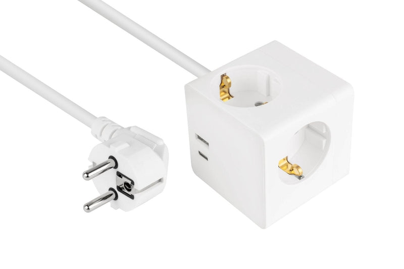 Cablemeister Steckdosenwürfel With 5M Zuleitung 3X Schuko 1x USB-C 20W PD 3.0 USB-A 18W White
