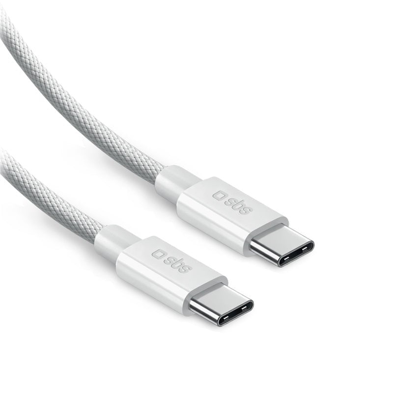 Sbs USB-C Zu USB-C Nylon-kabel 2M 100W Weiá