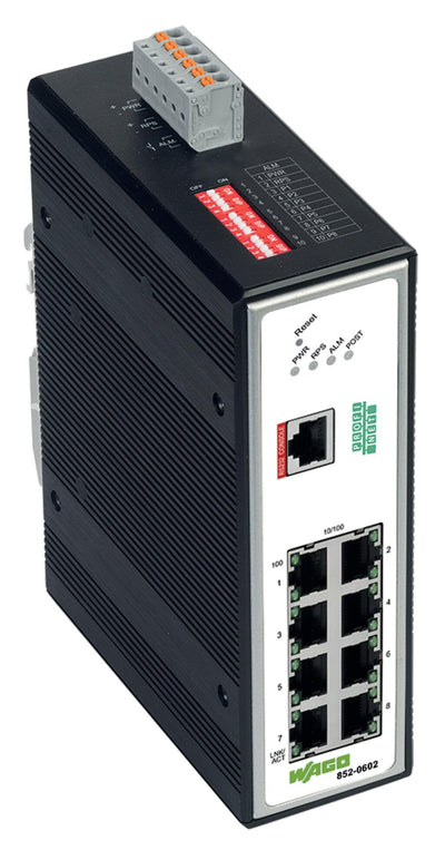 Wago 852-602 Industrial-managed-switch 8 Ports 100BASE-TX Profinet Black — image 1