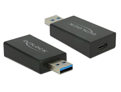 Delock Adapter USB 3.1 Gen 2 Typ-a Male USB Type-c Female Activo Black — image 1