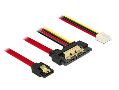 Delock Cable SATA 6GB/S 7 Pin Female + Floppy Power 4 Pin Female SATA 22 Pin — image 1