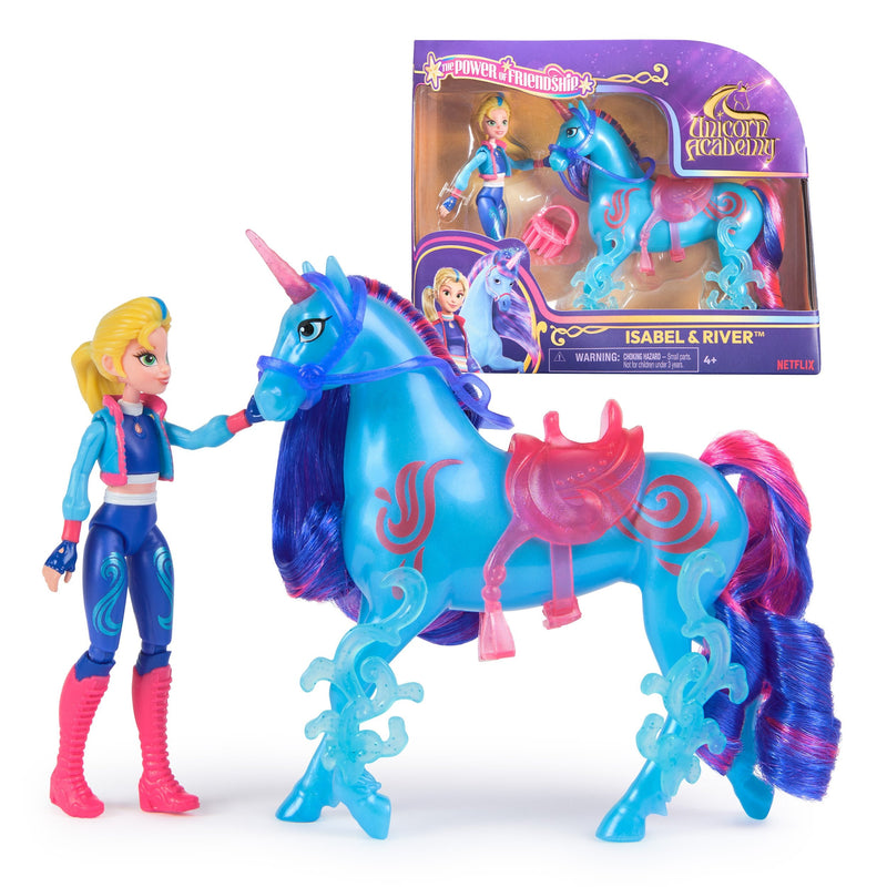 Spin Master Unicorn Academy - Isabel And Unicorn River, Figure Toy With Melena, Cola And Brush Reales 6072676