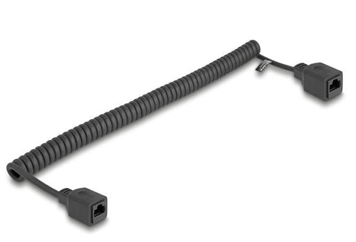Delock RJ45 Cable Espiral Connector Female a Female CAT.5E UTP 0,8M Up To 2M Black — image 1