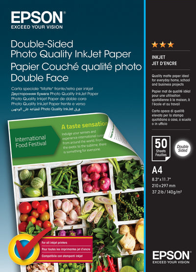 Epson Double-sided Photo Quality Inkjet PAPERMATEA4 (210 X 297MM)140G/M50 Hoja(s) Paper Fotogrfico Brillantepa — image 1