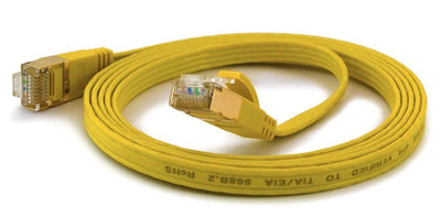 Wantecwire FTP, Cable Ultra-slim CAT.6A, Q 1.6X6.5MM, Yellow Length 0.25M — image 1
