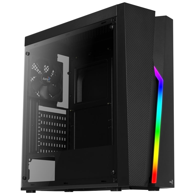 Aerocool PC Case Bolt USB 3.0 2*USB 2.0 Audio/Microphone Supports GPU Up To 355MM Side Transparent Front RGB L