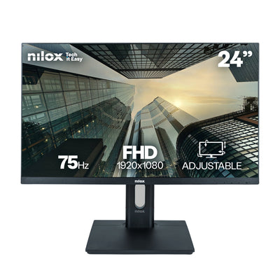 Nilox Monitor 24 DP HDMI VGA NXM24REGWEB01 IPS FHD 75HZ 5MS 250CD/Mâ² 2X2W Webcam VESA 100X100 Black — image 1