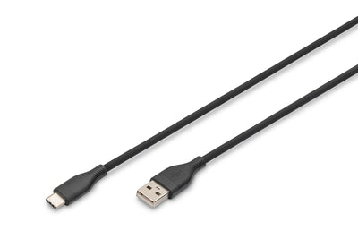 Digitus USB-A USB-C 2.0 (st-st) 2M Ladecable Silikon 60W Black — image 1