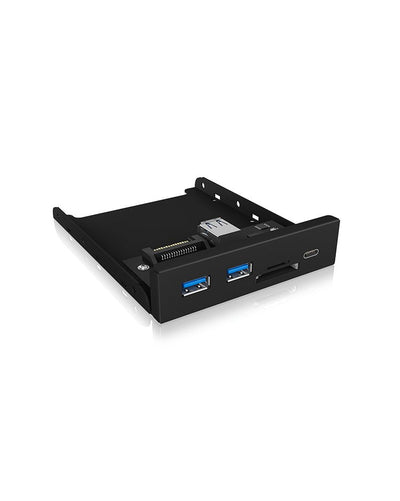 Icy Box IB-HUB1417-I3, Panel Front 1x USB Type-c, 2x USB Type-a, Card Reader — image 1