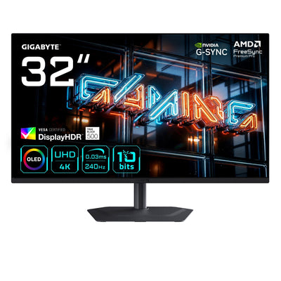 Gigabyte Monitor MO32U24 Qd-oled 31.5 Black Ultrahd/4K, Hdmi, Dp, Lautsprecher, 240HZ Panel MO32U24 Ek — image 1