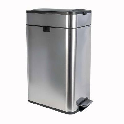 Maul 9504094 Bucket Basura Rectangular Steel Inoxidable Black Silver