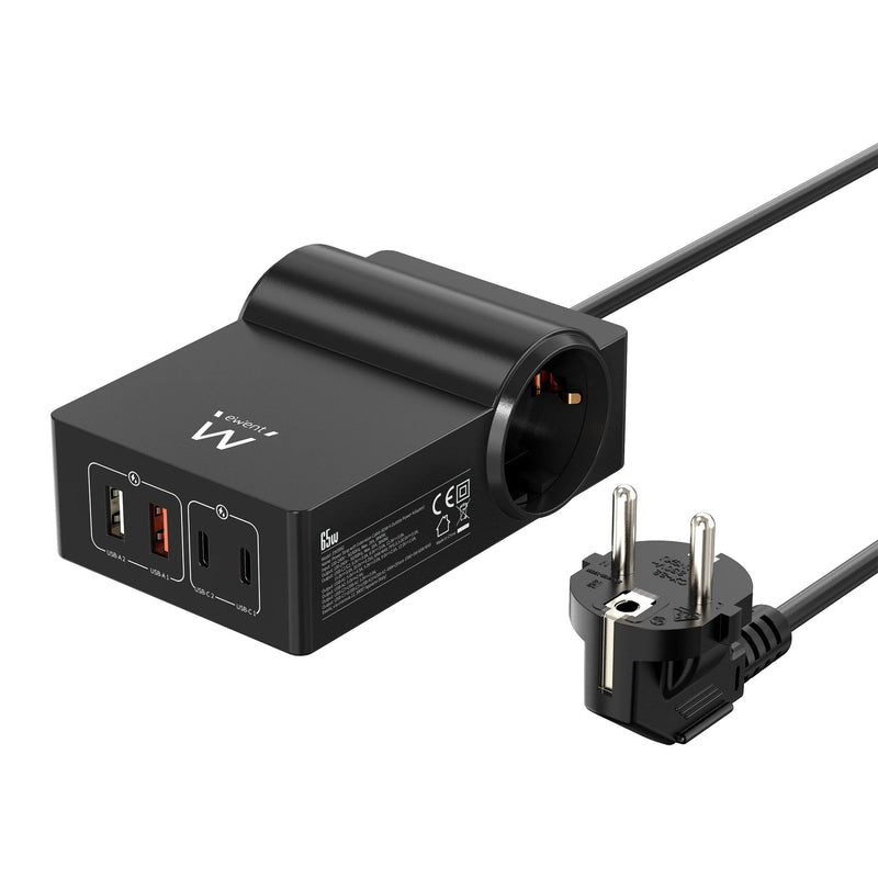 Ewent Estación Charging USB GaN Fast 65W 2 USB a And 2 USB C