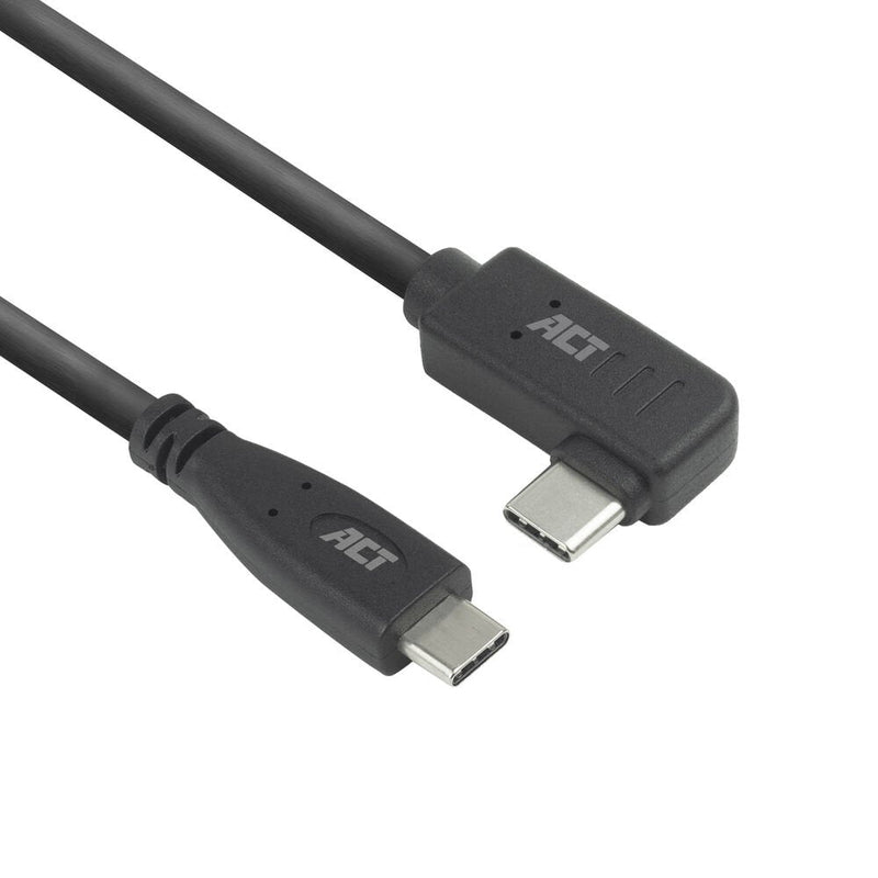 USB 3.0 10Gbps 60W USB Type-c® (straight) To USB Type-c® (left Right Angled) Cable 0.5 Meters