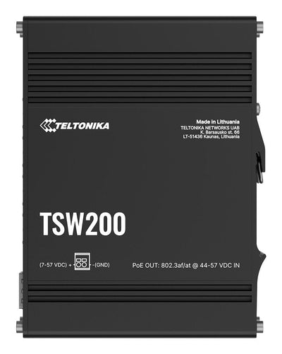 Teltonika TSW200 No Administrado Gigabit Ethernet (10/100/1000) Energía Sobre Ethernet (PoE) Black — image 1