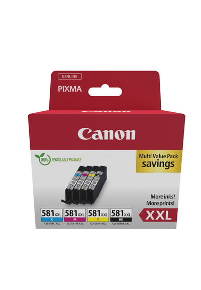Canon Genuine Ink CLI-581XXL Multipack High Capacity Cyan Magenta Yellow Black — image 1