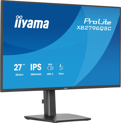Iiyama Monitor Prolite XB2796QSC-B1, LED 27 Black Matte Qhd, Ips, Hdmi, Dp, Usb-c, Concentrador USB XB2796QSC- — image 1