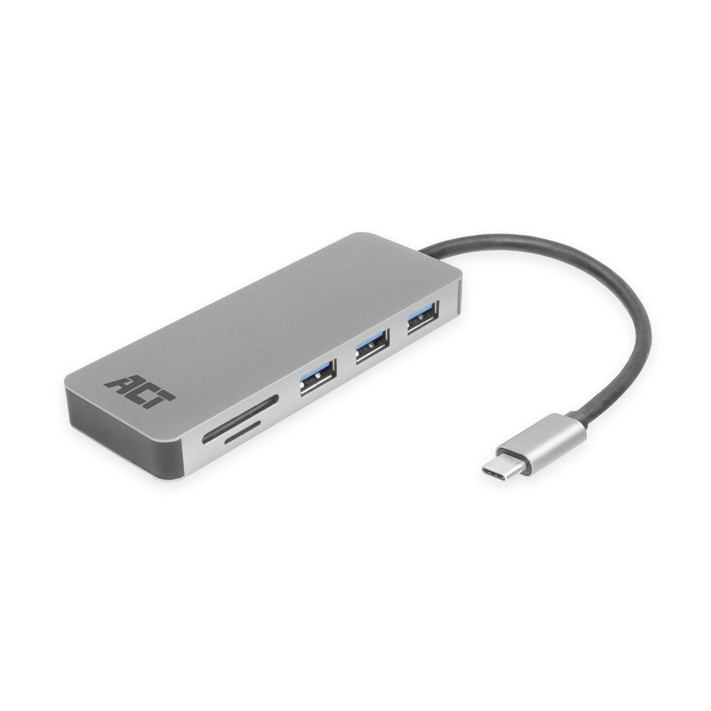 USB-C Hub 3.0, 3x Usb-a, Card Reader, Pd Pass-through