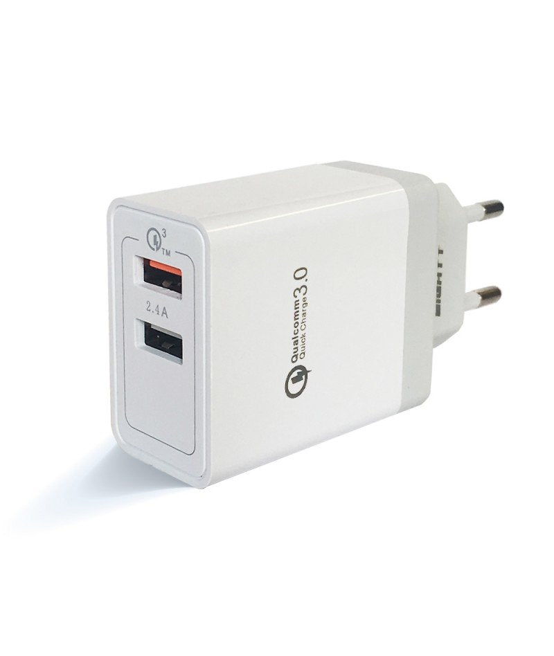 Eightt Charger USB Qualcoom 3.0 18W Smartphone And Tablet 2 Ports 5V 3A, 9V 2A, 12V 1,5A