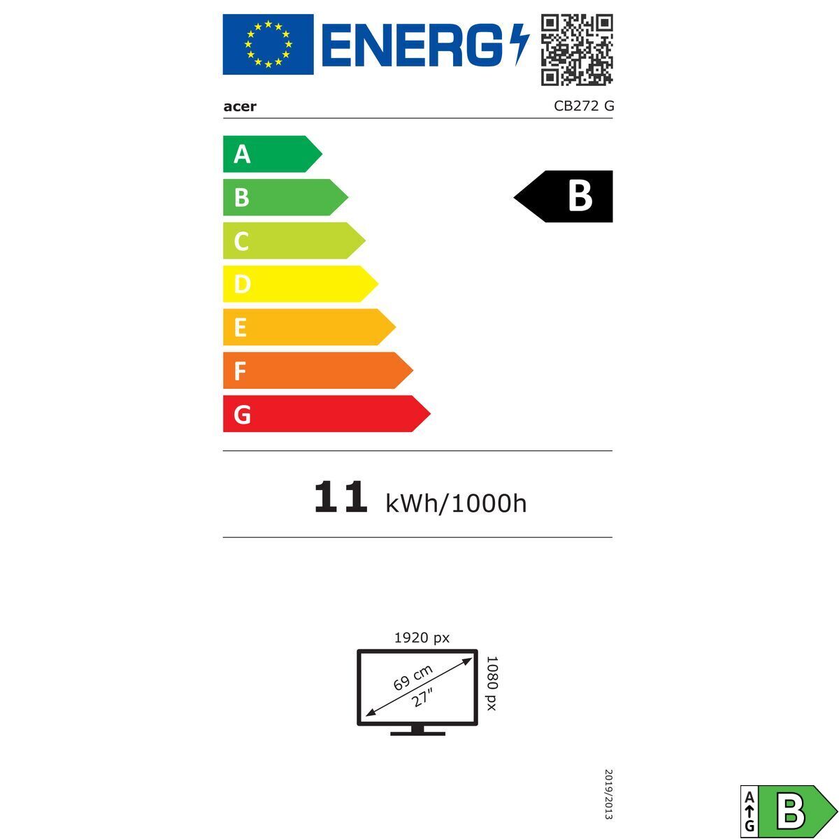 Acer Gaming Monitor Acer Um.hb2Ee.g06 27" Full Hd Lcd