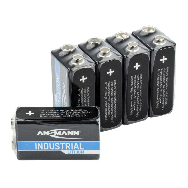 Ansmann Battery Industrial Litio 9V E-block, Paquete 5 (1505-0002)