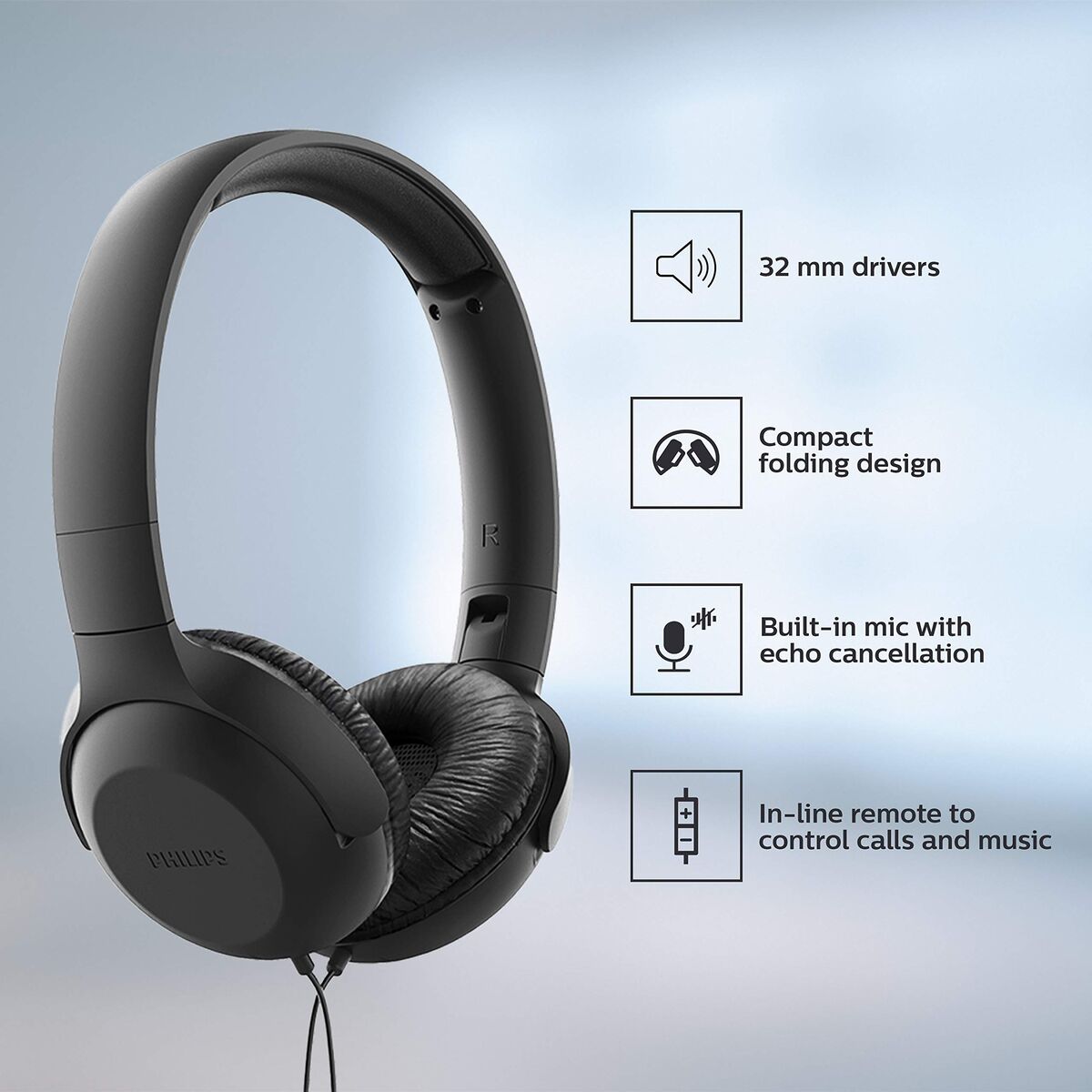 Philips Headphones With Headband Philips Tpv Uh 201 Bk Black