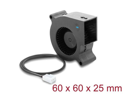 Delock Fan Radial Soplador Fan 12V DC 60 X 60 X 25MM With 3-PIN Connection Fan Black — image 1