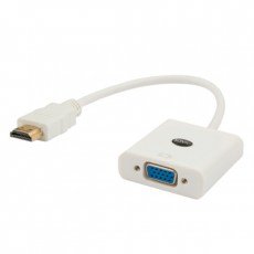 Savio CL-27B Adapter Cable Vídeo HDMI Type a Standard VGA (d-sub) White