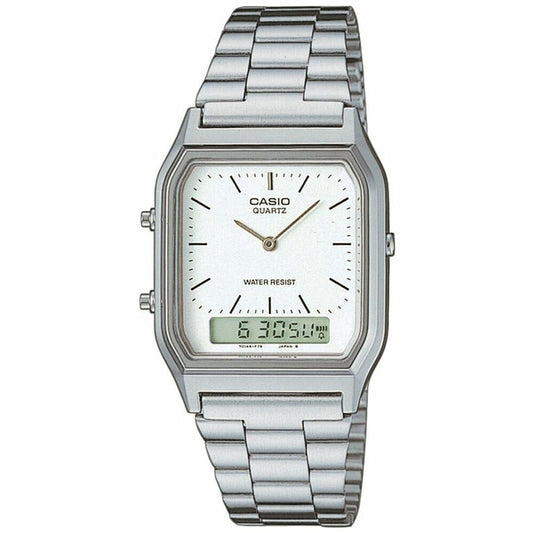 Casio Unisex Watch Casio Aq-230A-7Dmqyes White Silver (Ø 38,5 Mm) (Ø 29 Mm)