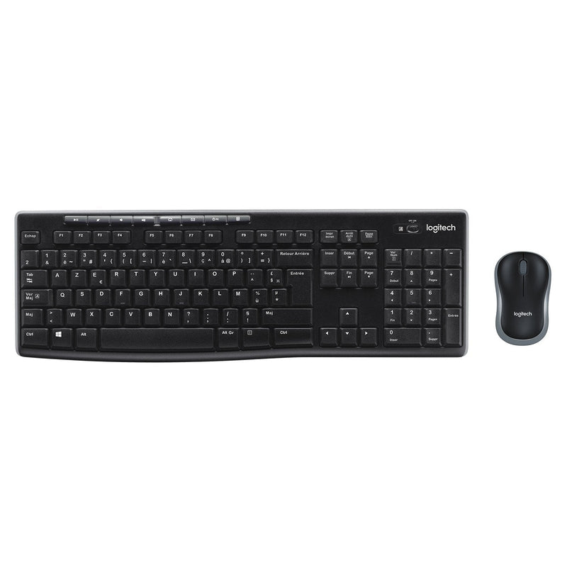 Logitech Keyboard Belga Wireless Combo MK270 Mouse Included USB Azerty Black