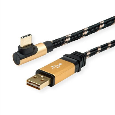 Roline Gold USB 2.0 Cable USB a St Reversibel - USB C St Angulado, 3M — image 1