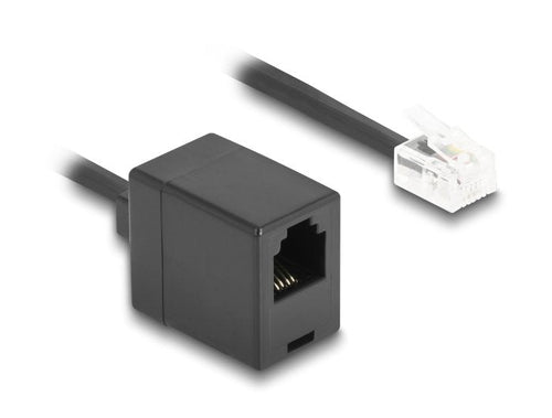 Delock Cable Telefónico Cable Espiral RJ11 Connector Male a RJ11 Connector Female Black 5M — image 1