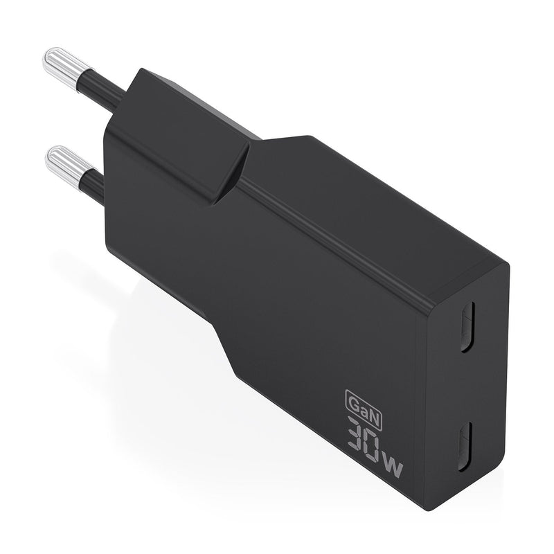 Aisens Wall Charger GaN A110-1006 2x USB Type-c 30W Black