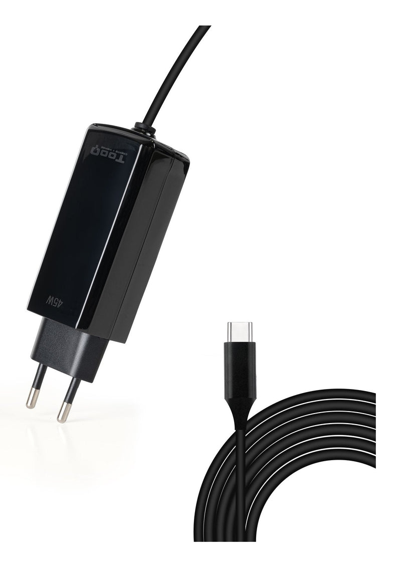 Charger Laptop GaN USB-C Pd 45W, Cúbico Black