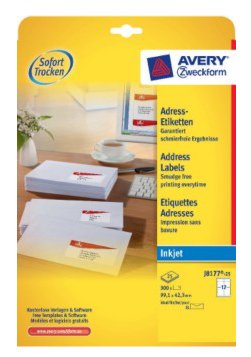 Avery Zweckform Labels Dirección J8177-25 White 99,1 X 42,3MM