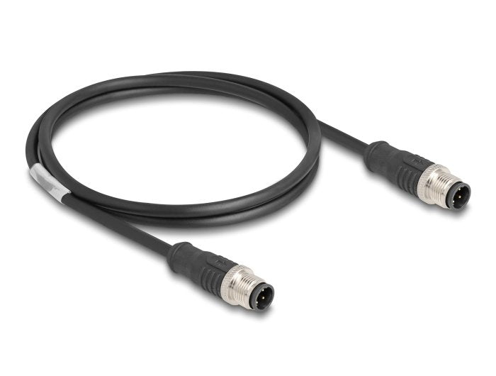 Delock 80847 Cable M12 Codificado D 4 Pin Male a Male Pvc 1M
