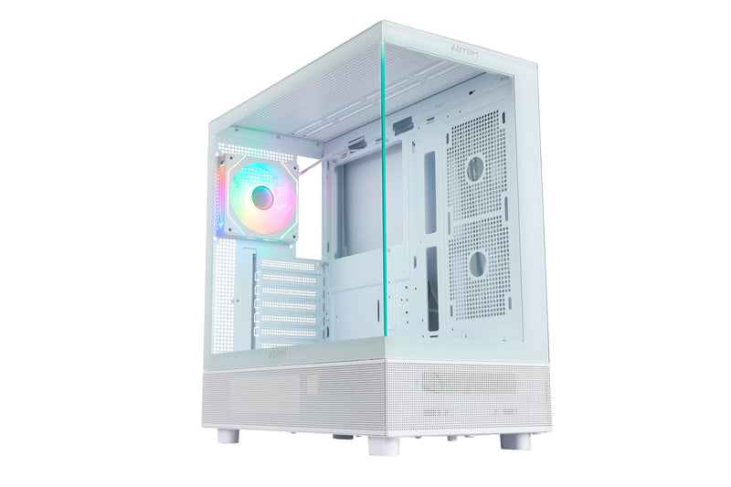 Abysm PC Case Danube Sava H400 White Atx, Itx, microATX - Side And Front Glass Tempered - 3.5 And 2.5 - Usb-a,