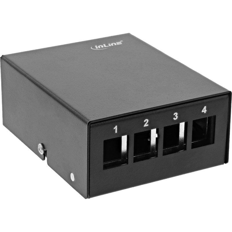 Inline Desktop Point Box 4X Keystone RJ45, Metal Black RAL9005
