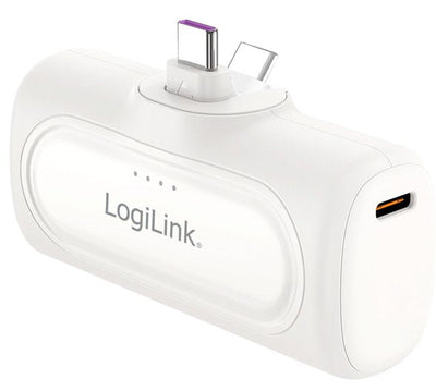 Logilink Battery External Power Bank 5000MAH, Connector USB-C Integrado, Colour White Lipo — image 1