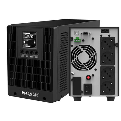 Phasak UPS Online 2000VA Online LCD 2000VA-1800W 4 Salidas Formato Tower — image 1