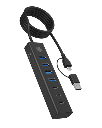 Icy Box Hub IB-HUB1737-C3 7-PORT Via USB 3.2 Gen 1 Type-c — image 1