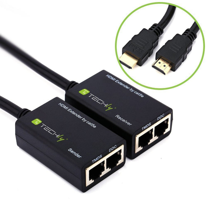 Techly HDMI Extender By CAT.5E/6 Cable Up To 30M