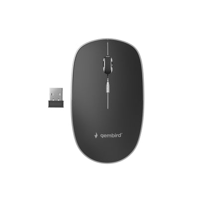 Gembird MUSW-4BS-01 Mouse Optical 1600DPI USB Wireless Nano Receptor, Type Silent, Black — image 1