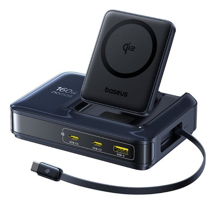 Baseus Nomos NH21 4-IN-1 Desktop Charging Station With Retractable Cable 3C + U 160W Eu Cosmic Black