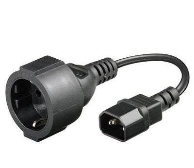 Microconnect PE130075 Cable Transmisión Black 0,23M C14 Acoplador — image 1